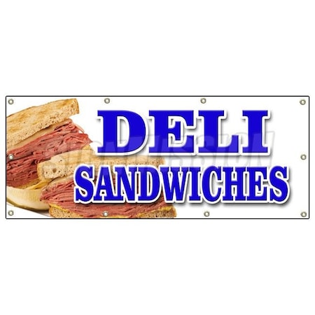 Signmission DELI SANDWICHES BANNER SIGN delicatessen sub cornbeef pastrami roll B-96 Deli Sandwiches